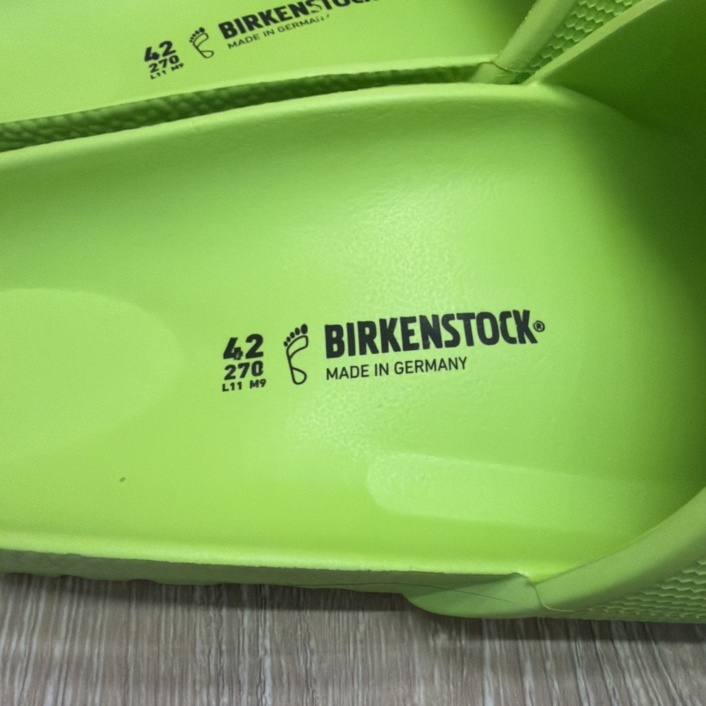 Birkenstock Barbados Men's Green Slide Sandals Slip-On Logo Solid US 9 EU 42 W11 - Picture 3 of 5